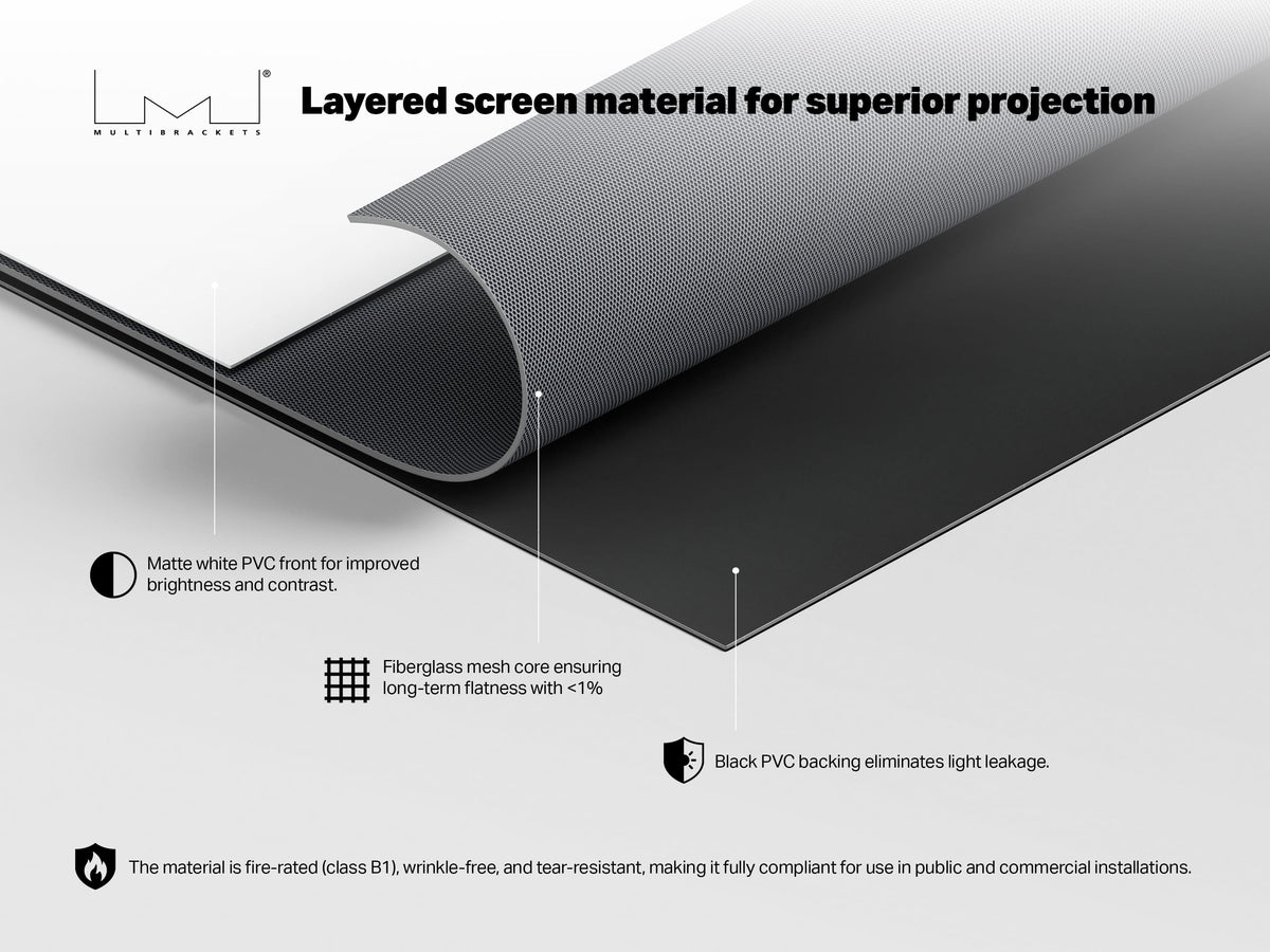 Multibrackets Manual Projection Screen Deluxe 80" 1:1 – White | 7350073737154 Projector Accessories Multibrackets