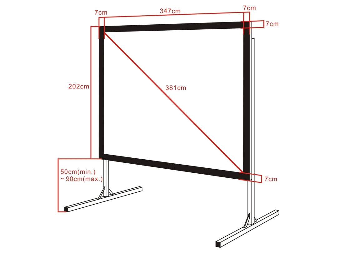 Multibrackets Quick Fold Projection Screen 150" 16:9 Matte White – Portable Black Frame | 7350073731923 Quick Fold Projection Screen Multibrackets