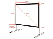 Multibrackets Quick Fold Projection Screen 150" 16:9 Matte White – Portable Black Frame | 7350073731923 Quick Fold Projection Screen Multibrackets