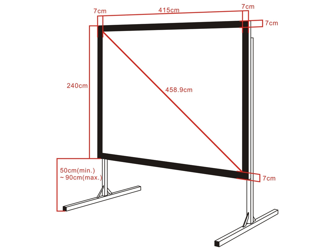 Multibrackets Quick Fold Projection Screen 180" 16:9 Matte White – Portable Black Frame | 7350073731930 Quick Fold Projection Screen Multibrackets