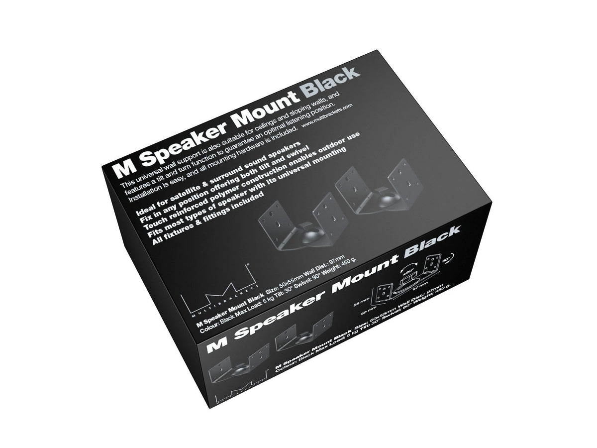 Multibrackets Universal Speaker Wall & Ceiling Mount – Black | 7350022739772 Speaker Mount Multibrackets