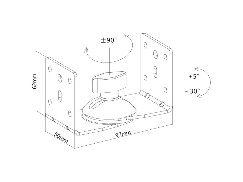 Multibrackets Universal Speaker Wall & Ceiling Mount – White | 7350022739765 Speaker Mount Multibrackets