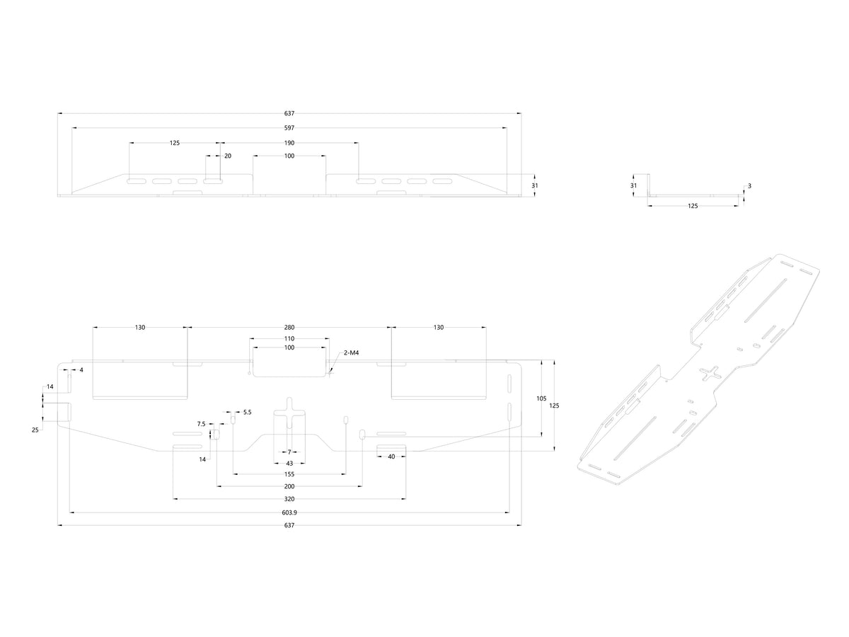 Multibrackets Universal Video & Soundbar Wall Mount – White | 7350105214998