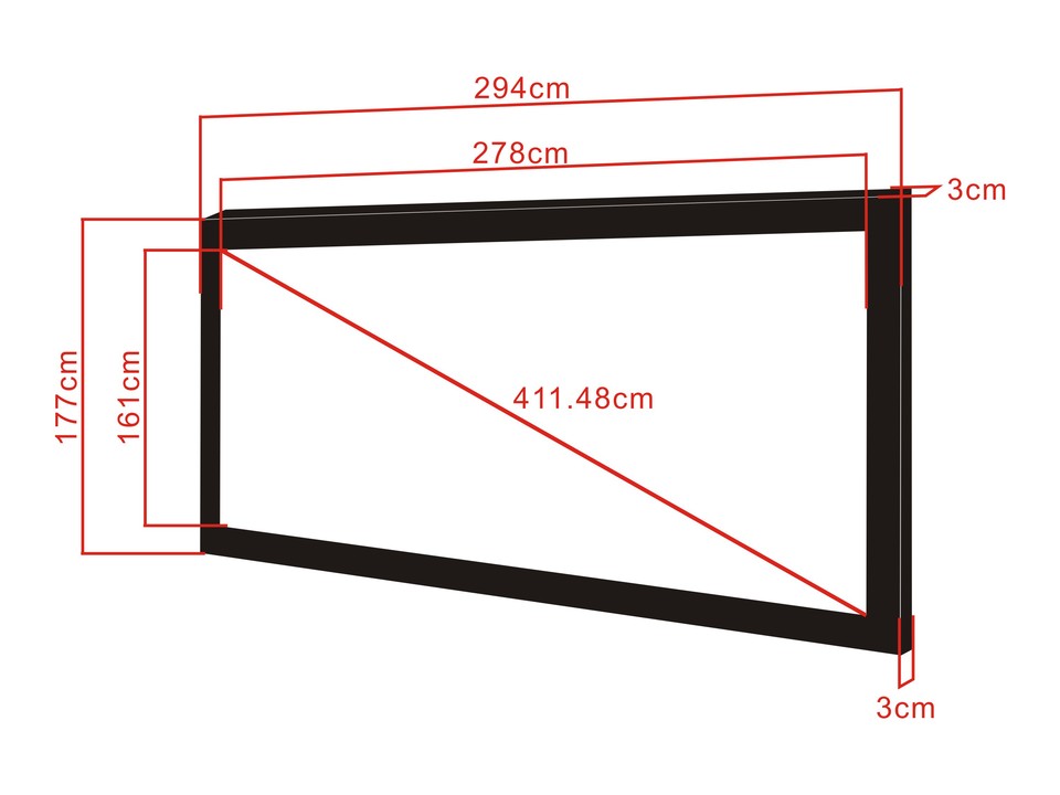 Multibrackets Framed Projection Screen Deluxe 162" 2.35:1 Cinematic Matte White – Black Velvet Frame | 7350022734562