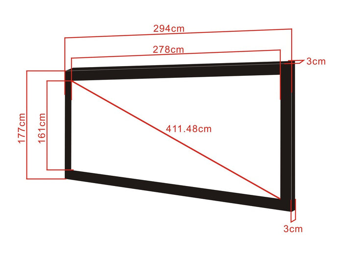 Multibrackets Framed Projection Screen Deluxe 162" 2.35:1 Cinematic Matte White – Black Velvet Frame | 7350022734562 Framed Projection Screen Multibrackets
