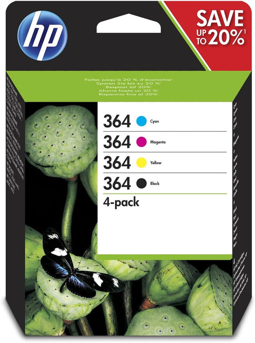 HP 364 4-Pack Black/Cyan/Magenta/Yellow Original Ink Cartridges