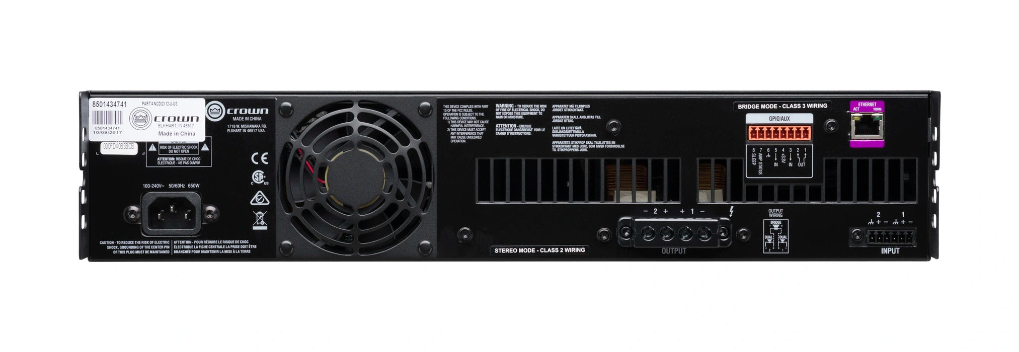 Crown CDi 2|1200 2-Channel 1200W Power Amplifier with DSP & Network Control | NCDI2X12-U-UK Power Amplifier Crown