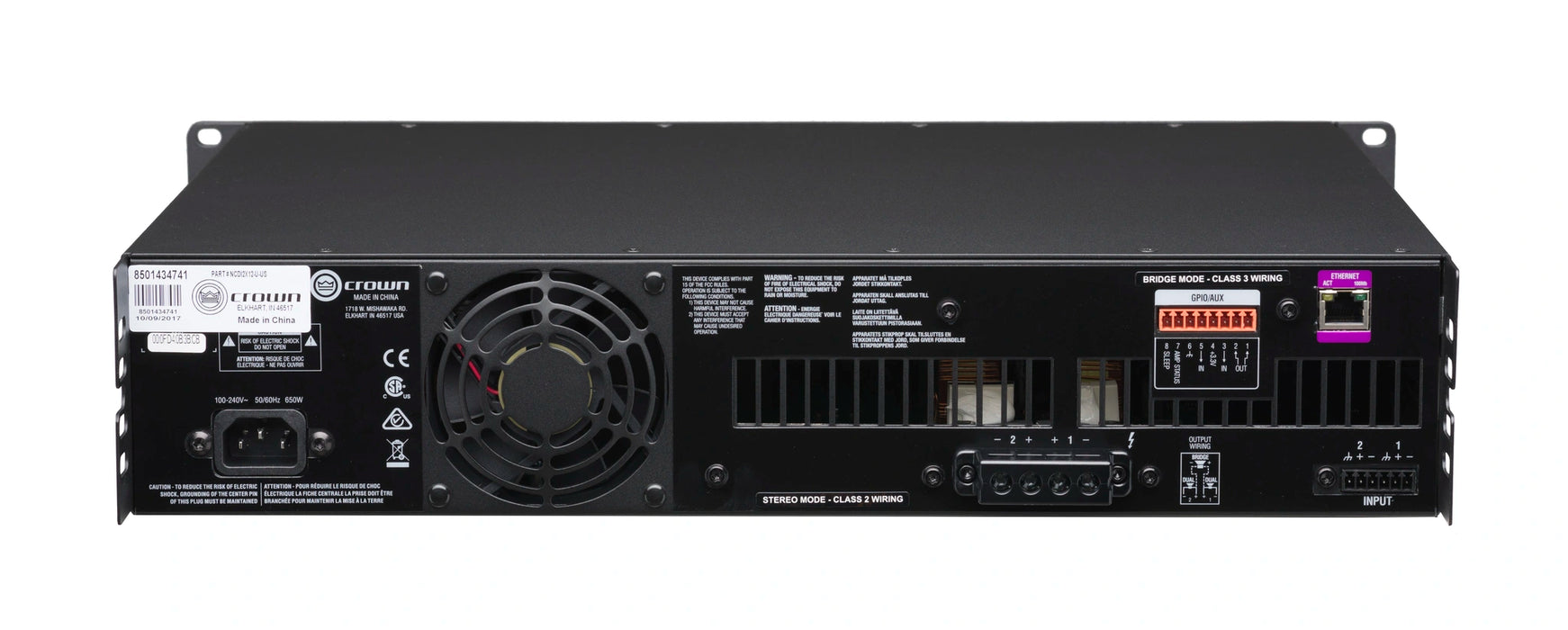 Crown CDi 2|1200 2-Channel 1200W Power Amplifier with DSP & Network Control | NCDI2X12-U-UK Power Amplifier Crown