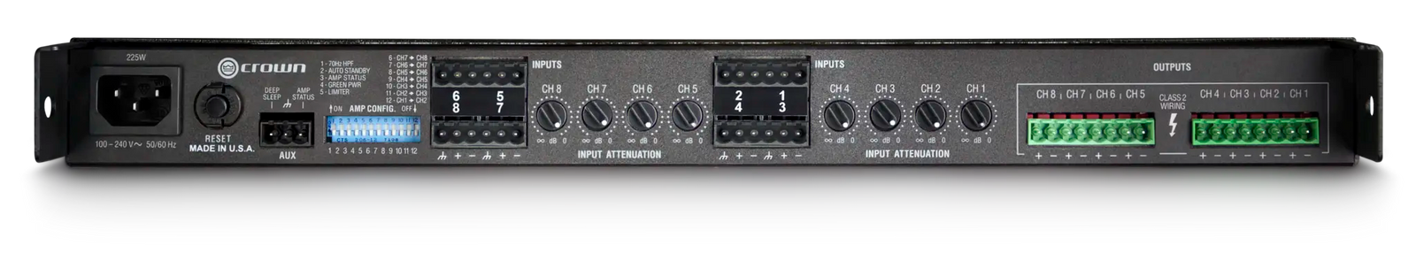 Crown Eight-Channel 75W @ 4Ω Power Amplifier | NCT875A-U-UK Audio Amplifier Crown