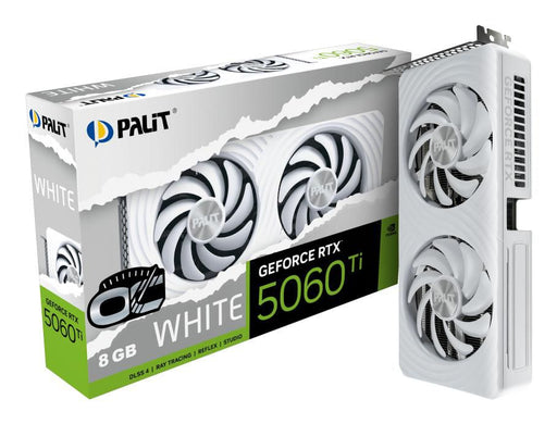 Palit GeForce RTX 5060 Ti White OC 8GB GDDR7 Graphics Card | NE7506TU19P1-GB2062M Palit Graphics Card Palit
