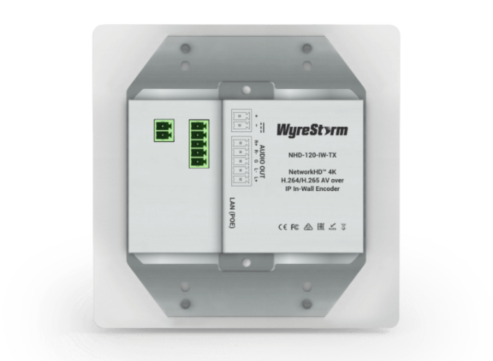 WyreStorm NetworkHD 100 Series 4K30 4:2:0 H.265/H.265 In-Wall Encoder | NHD-120-IW-TX Video Encoder WyreStorm
