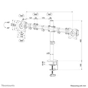 Neomounts 10"-27" Dual LCD Desk Mount | NM-D135DBLACK Monitor Arm Desk Mount NeoMounts