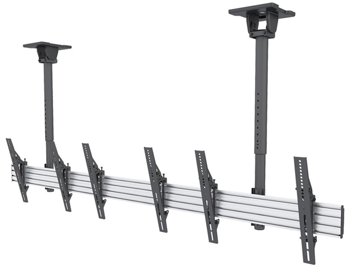 Neomounts NMPRO-CMB3 Triple Ceiling Menu Board Mount 32″–65″, 114 cm Pole Ceiling Mount Bracket NeoMounts