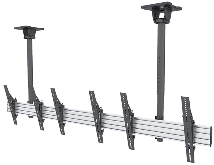 Neomounts NMPRO-CMB3 Triple Ceiling Menu Board Mount 32″–65″, 114 cm Pole Ceiling Mount Bracket NeoMounts