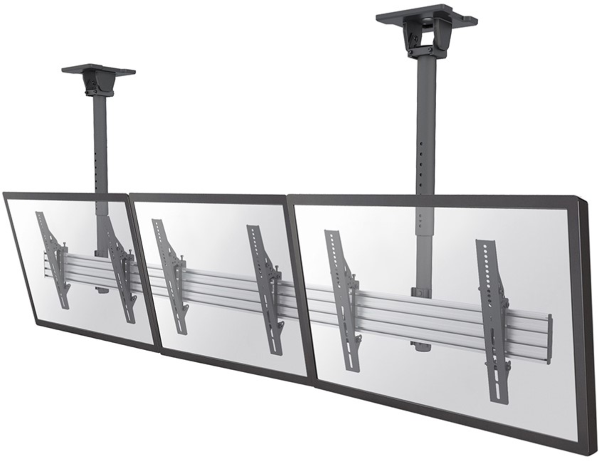Neomounts NMPRO-CMB3 Triple Ceiling Menu Board Mount 32″–65″, 114 cm Pole Ceiling Mount Bracket NeoMounts