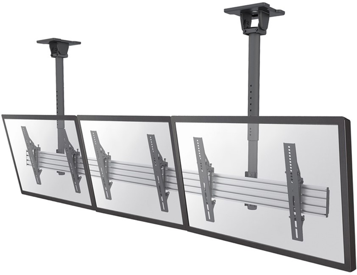 Neomounts NMPRO-CMB3 Triple Ceiling Menu Board Mount 32″–65″, 114 cm Pole Ceiling Mount Bracket NeoMounts