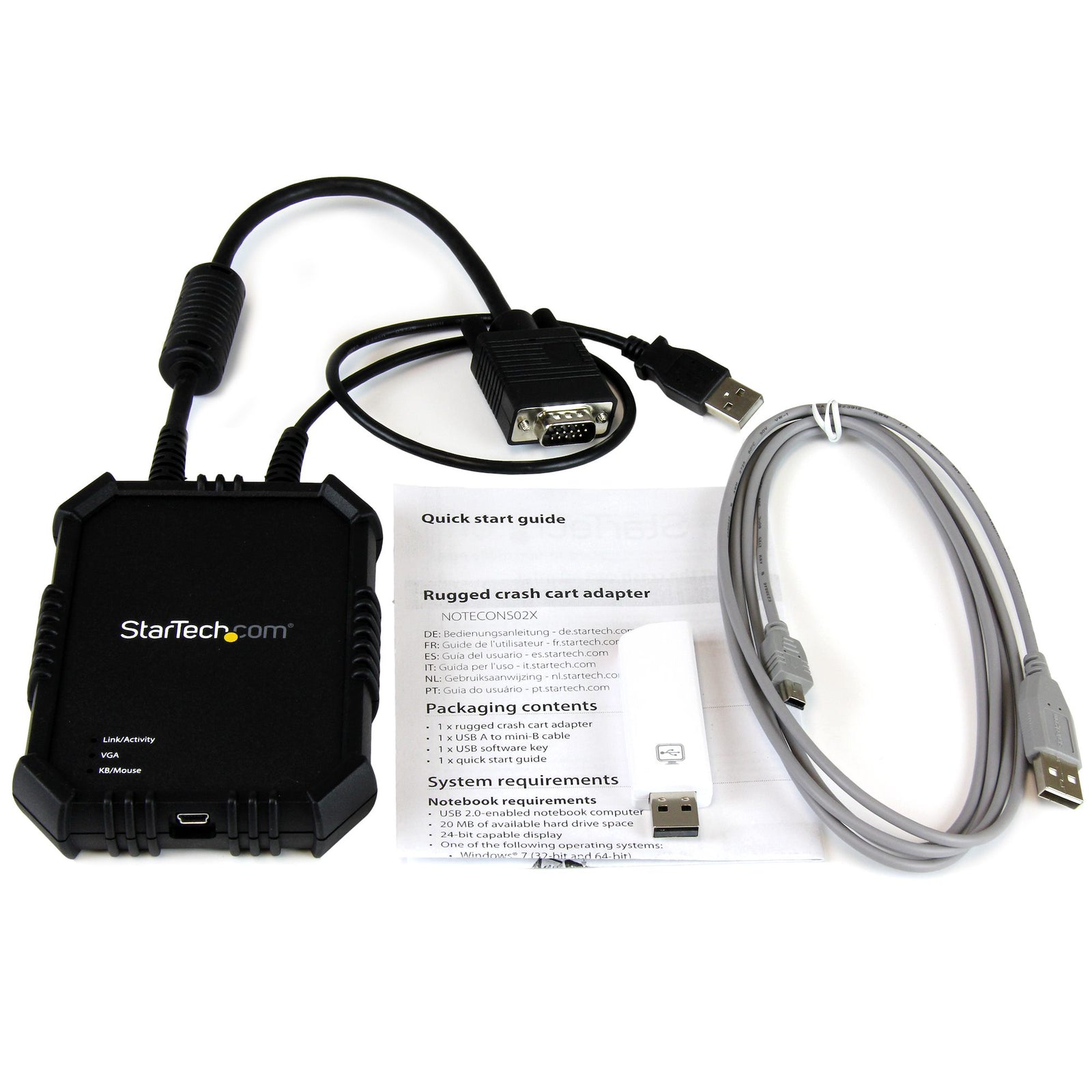 StarTech NOTECONS02X KVM Switch Black Switches Startech