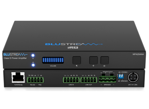 BluStream NPA20ANA Analogue Audio Networked Power Amplifier BluStream Amplifier BluStream
