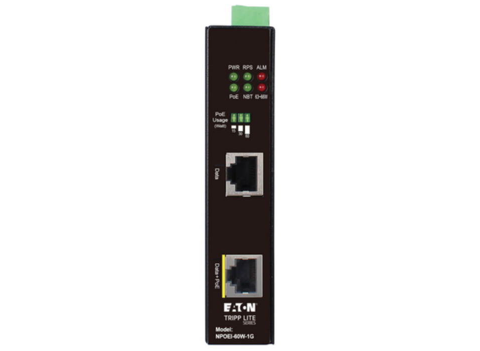 Tripp Lite Industrial Gigabit Ethernet PoE injector, 60W PoE++ | NPOEI-60W-1G Tripp Lite Network PoE Adapters Tripp Lite