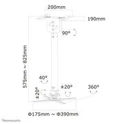 Neomounts BEAMER-C100SILVER 58-83cm Projector Ceiling Mount Ceiling Mount Bracket NeoMounts