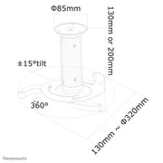 Neomounts BEAMER-C80 8-15cm Projector Ceiling Mount Ceiling Mount Bracket NeoMounts