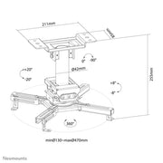 Neomounts Tilt & Rotate Universal Projector Ceiling Mount – 45kg Capacity | CL25-530BL1 Ceiling Mount Bracket NeoMounts