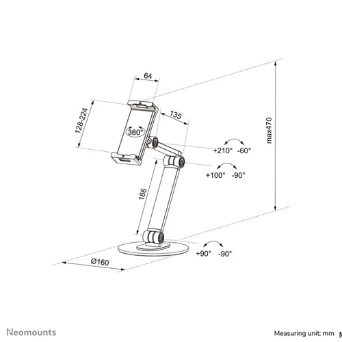 NeoMounts DS15-550WH1 Tablet Stand Tablet Mount NeoMounts
