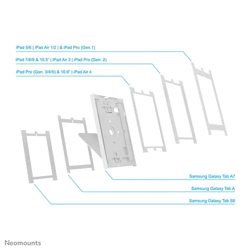 Neomounts DS15-630WH1 9.7-11" Newstar Countertop/Wall Mount Tablet Holder Tablet Mount NeoMounts