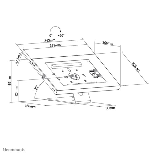 Neomounts DS15-630WH1 9.7-11" Newstar Countertop/Wall Mount Tablet Holder Tablet Mount NeoMounts