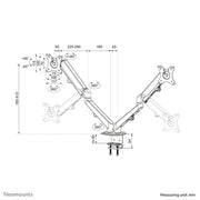 NeoMounts 17"-27" Screen Monitor Arm Desk Mount | DS70-700BL2 Monitor Arm Desk Mount NeoMounts