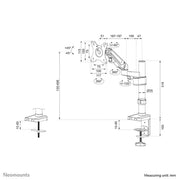 NeoMounts DS70-750BL1 Monitor Arm Desk Mount Up to 17-27" Screens Monitor Arm Desk Mount NeoMounts