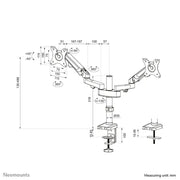 NeoMounts 17"-27" Dual Monitor Arm Desk Mount | DS70-750BL2 Monitor Arm Desk Mount NeoMounts