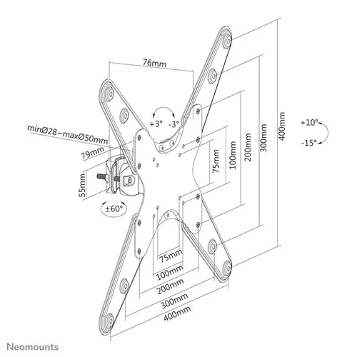 NeoMounts FL40-430BL14 TV Pole Mount Pole Mount NeoMounts