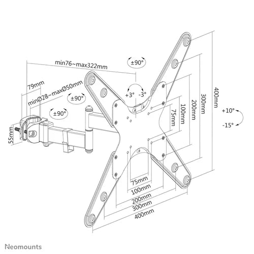 NeoMounts FL40-450BL14 TV Pole Mount Pole Mount NeoMounts
