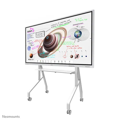NeoMounts 55" - 86" Height Adjustable Display Trolley | FL50-525WH1 Mobile Trolley NeoMounts