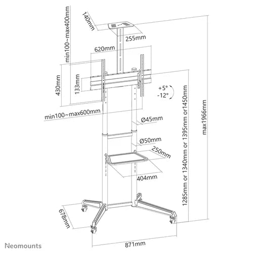 Neomounts 37" - 70" Display Trolley | FL50-550BL1 Mobile Trolley NeoMounts