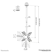 NeoMounts FPMA-C340DBLACK TV/Monitor Ceiling Mount - For 32-75" Screens Ceiling Mount Bracket NeoMounts