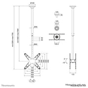 NeoMounts FPMA-C340DBLACK TV/Monitor Ceiling Mount - For 32-75" Screens Ceiling Mount Bracket NeoMounts