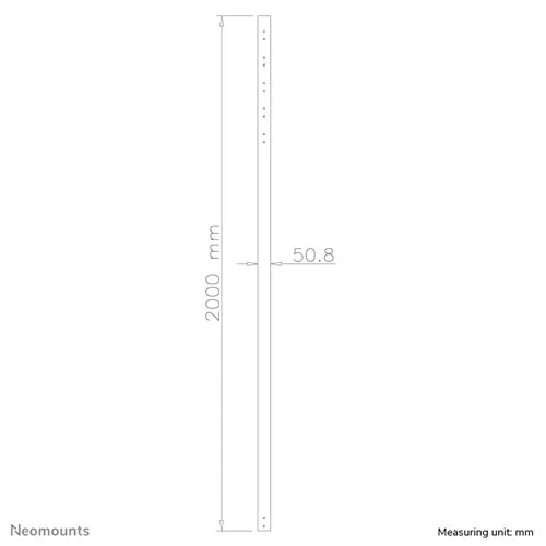 NeoMounts FPMA-CP200BLACK Extension Pole Ceiling Mounts - 200cm Mounting Accessory NeoMounts