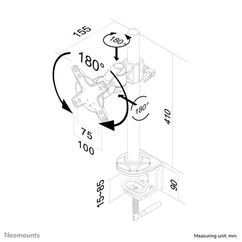 Neomounts 10" - 30" Monitor Arm Desk Mount | FPMA-D1010 Monitor Arm Desk Mount NeoMounts