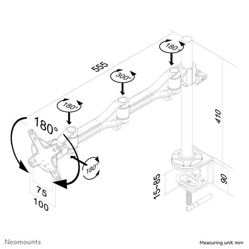 NeoMounts FPMA-D1030 Monitor Arm Desk Mount - For 10-30" Screen Monitor Arm Desk Mount NeoMounts