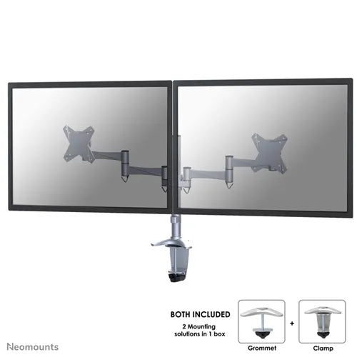 Neomounts 10" - 27" Dual Monitor Arm Desk Mount | FPMA-D1330DSILVER Monitor Arm Desk Mount NeoMounts