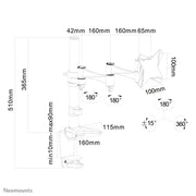 NeoMounts FPMA-D1330SILVER Monitor Arm Desk Mount - For 10-30" Screen Monitor Arm Desk Mount NeoMounts