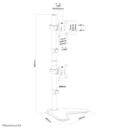 Neomounts 10"-32" Dual Monitor Arm Desk Mount | FPMA-D550DDVBLACK Monitor Arm Desk Mount NeoMounts