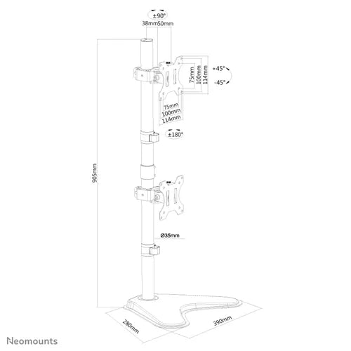 Neomounts FPMA-D550DDVBLACK 10-32" Monitor Arm Desk Mount