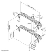 Neomounts 19" - 30" Quad LCD Crossbar Desk Mount | FPMA-D700D4 Monitor Arm Desk Mount NeoMounts