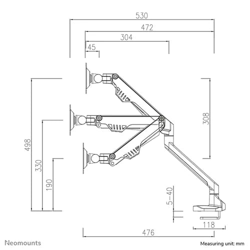 Neomounts 10" - 32" Monitor Arm Desk Mount | FPMA-D750BLACK2 Monitor Arm Desk Mount NeoMounts