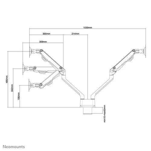 NeoMounts 10" - 32" Full Motion Monitor Arm Desk Mount | FPMA-D750DSILVER Monitor Arm Desk Mount NeoMounts