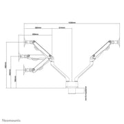 NeoMounts 10"-32" Dual Monitor Arm Desk Mount | FPMA-D750DWHITE Monitor Arm Desk Mount NeoMounts