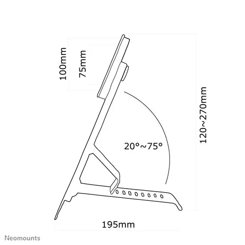 NeoMounts FPMA-D825BLACK Monitor Desk Mount - For 10-27" Screen Monitor Arm Desk Mount NeoMounts
